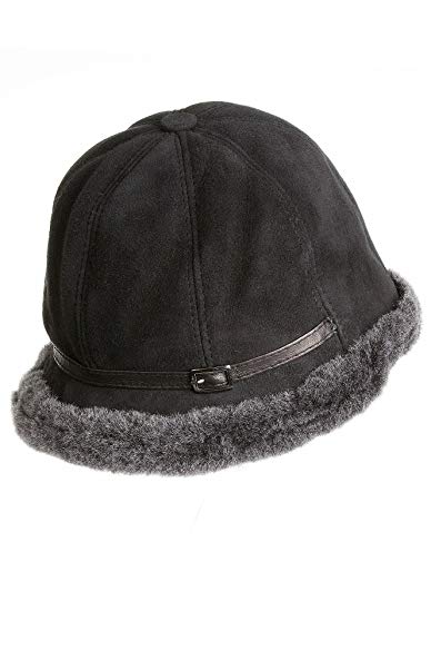 Women's Elegant Shearling Sheepskin Cloche Hat