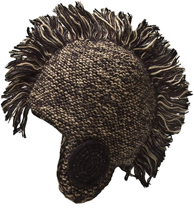 Nirvanna Designs CH81 Mohair Blend Mohawk Hat with Fleece