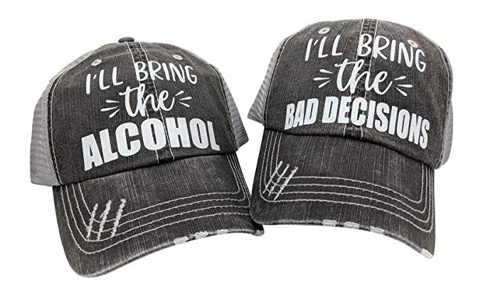 Loaded Lids Women's I'll Bring The Alcohol, Bad Decisions, Baseball Cap Bundle