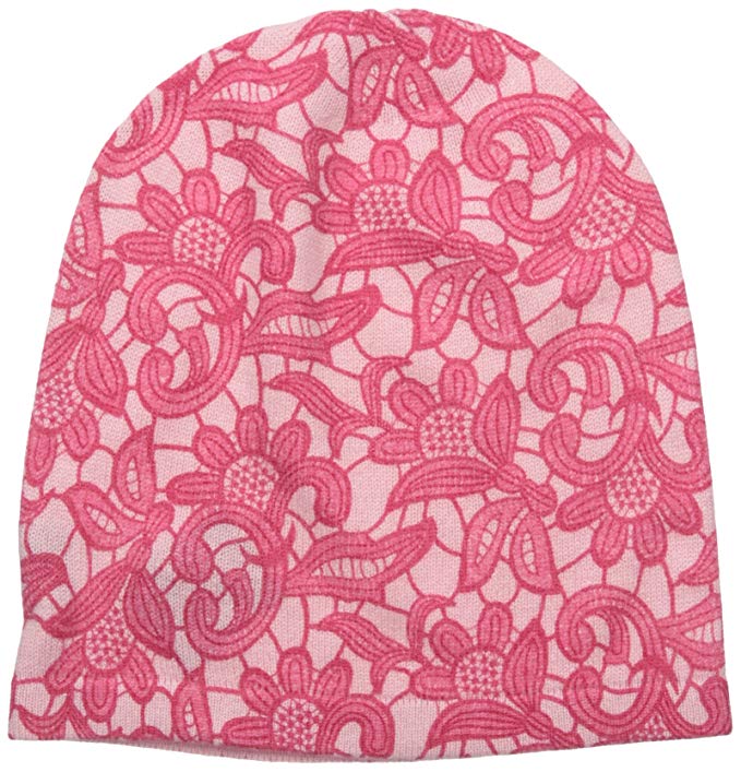 Phenix Cashmere Women's Cashmere-Knit Lace-Print Beanie