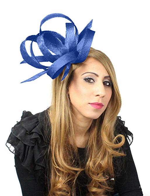 Hurricane Sinamay Ascot Fascinator Hat - With Headband