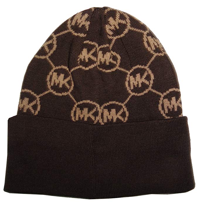 Michael Kors Dark Brown Signature Knit Beanie