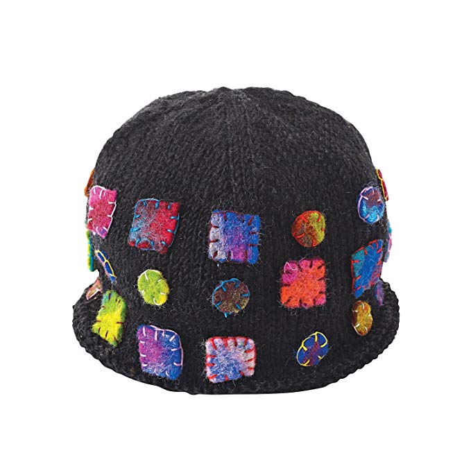 CATALOG CLASSICS Women's Beanie Hat - Felt Patches Accessories