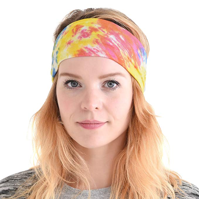 Casualbox CHARM Womens Headband Running Bandana - Mens Workout Elastic Head Sweat Band