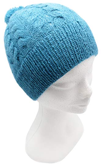 Handmade PURE ALPACA Knitted by Hand Hat - Blue (CUSTOM MADE)