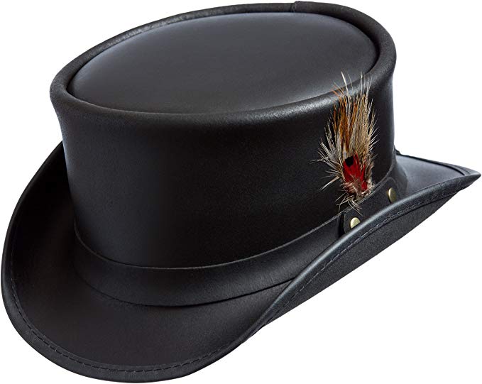 Steampunk Victorian Marlow Leather Top Hat