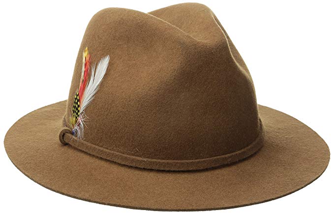 SCALA Women's Felt Safari Hat with Feather Trim