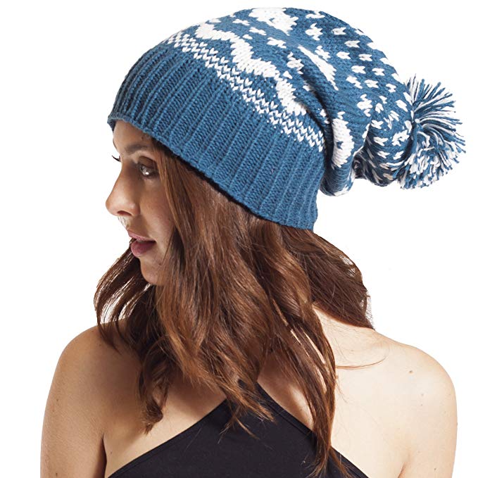 Winter Wonder Slouchy Beanies Pom Pom Snow Hat