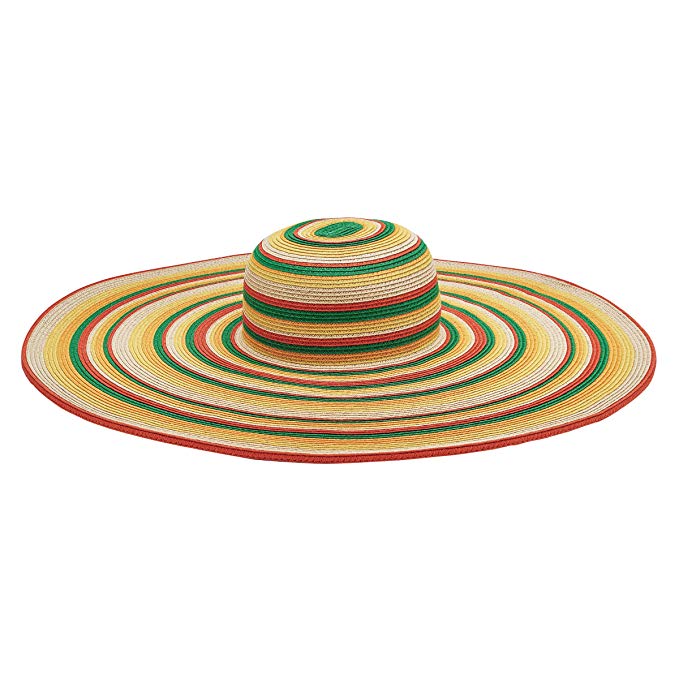 San Diego Hat Company Women's 8-Inch Brim Floppy Stripe Sun Hat