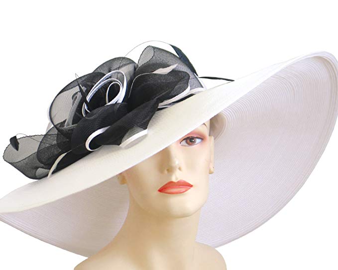 Ms Divine Wide Brim Women's Straw Kentucky Derby Church Dress Formal Hats #3240