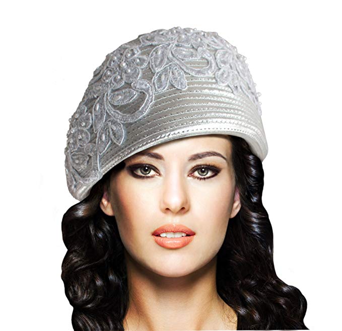 Mr. Song Millinery Beret Cloche Hat With Premium Lace - Q62