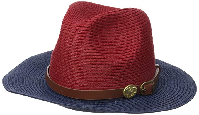 La Fiorentina Women's Straw Brim Hat with Leather Strap