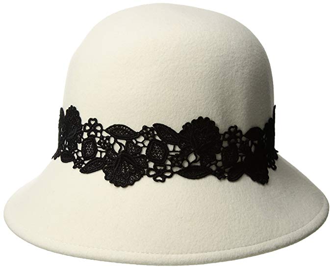 San Diego Hat Company Women's 2.5 Inch Brim Coche with Black Lace Trim