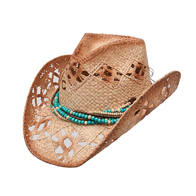 Charlie 1 Horse Women's High Strung Vented Raffia Hat with Twisted Bead Band