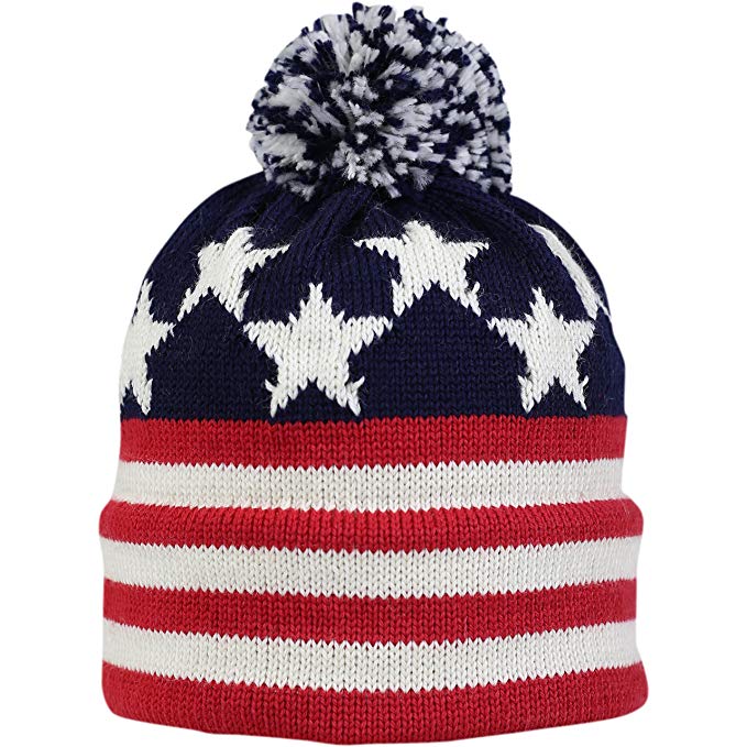 Turtle Fur Men's Vermont Originals: Roundtop Old Glory Usa Beanie - Red